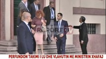 Report TV - Vettingu në Polici, ambasadorët Lu e Vlahutin takojnë Xhafajn