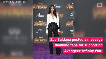 Zoe Saldana Thanks Infinity War Fans For Their Support