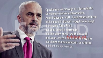 TVSH per biznesin e vogel, Rama: Opozita ne mbrojtje te informalitetit