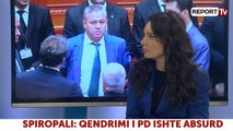 Report TV - Bllokimi i parlamentit nga PD, e ftuar në studio Elisa Spiropali