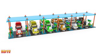 Colours for Children to Learn with Street Vehicles Parking - 3D Car Parking for Kids