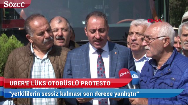 Taksicilerden Uber'e lüks otobüslü protesto