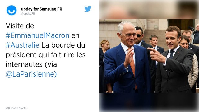 Un journal australien dépeint Emmanuel Macron en Pépé le putois après sa gaffe sur la femme du Premier ministre.
