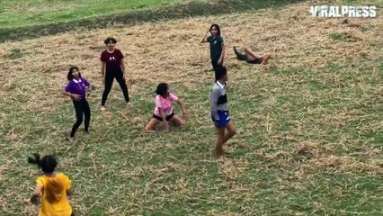 Dancing Teenagers Chased By Cows