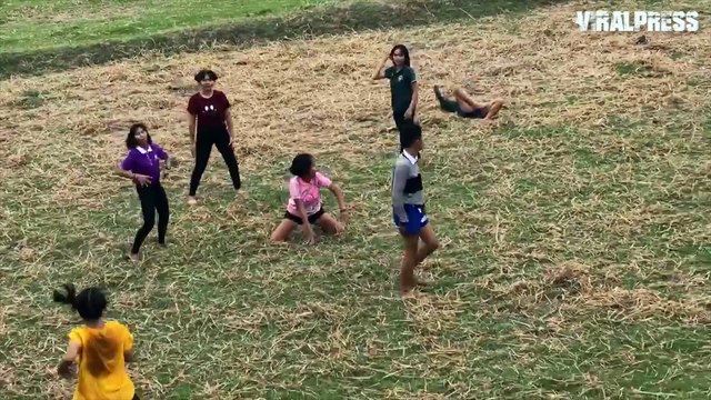 Dancing Teenagers Chased By Cows