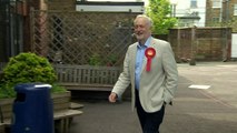 Jeremy Corbyn votes in the local elections