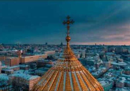 Haunting Drone Footage Captures a Frozen Moscow City