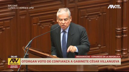 GABINETE VILLANUEVA OBTUVO EL VOTO DE CONFIANZA DEL CONGRESO PERUANO