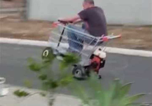 Adelaide Man Is Wheelie Pleased With His Motorized Shopping Cart