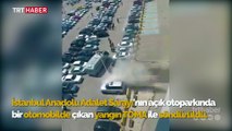 Yanan otomobili TOMA söndürdü