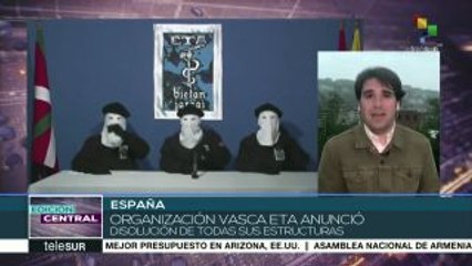 Organización vasca ETA anuncia que disolverá todas sus estructuras