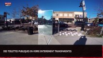 Des toilettes publiques transparentes en verre installées au Texas (Vidéo)
