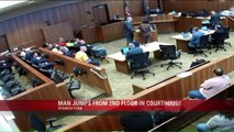 Video Shows Man Throwing Himself Off Second Floor of Courthouse