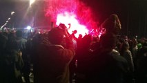 L'explosion de joie des supporters sur le but de Rolando