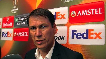 La réaction de Rudi Garcia en zone mixte après la qualif pour la finale de l'EL