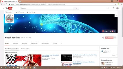 How to make youtube subscribe link your channel in Tamil
