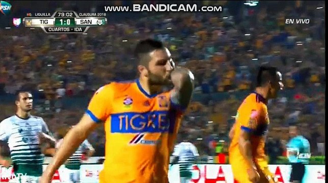 Andre Pierre Gignac Goal ~ UANL Tigres vs Santos Laguna 2-0