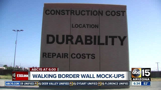 US Border Patrol agents react to President Trump's border wall prototypes