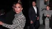 Jennifer Lopez exhibits her show-stopper curves in a clingy leopard print dress for dinner date with Alex Rodriguez.
