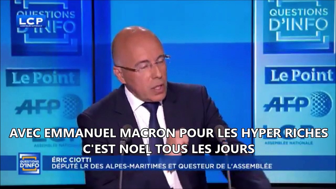 "Avec Macron c'est noël tous les jours pour les hyper riches" Eric Ciotti - LCP 3 mai 2018