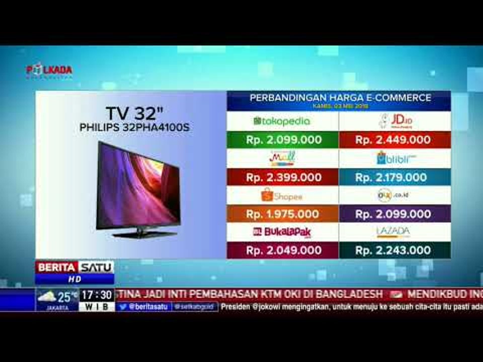 Perbandingan Harga E-Commerce: TV 32 Philips 32PHA4100S