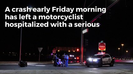 Motorcyclist suffers severe head injury