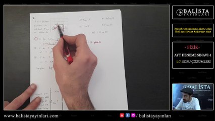 AYT Fizik denemesi 1-7 Soru ve Çözümleri