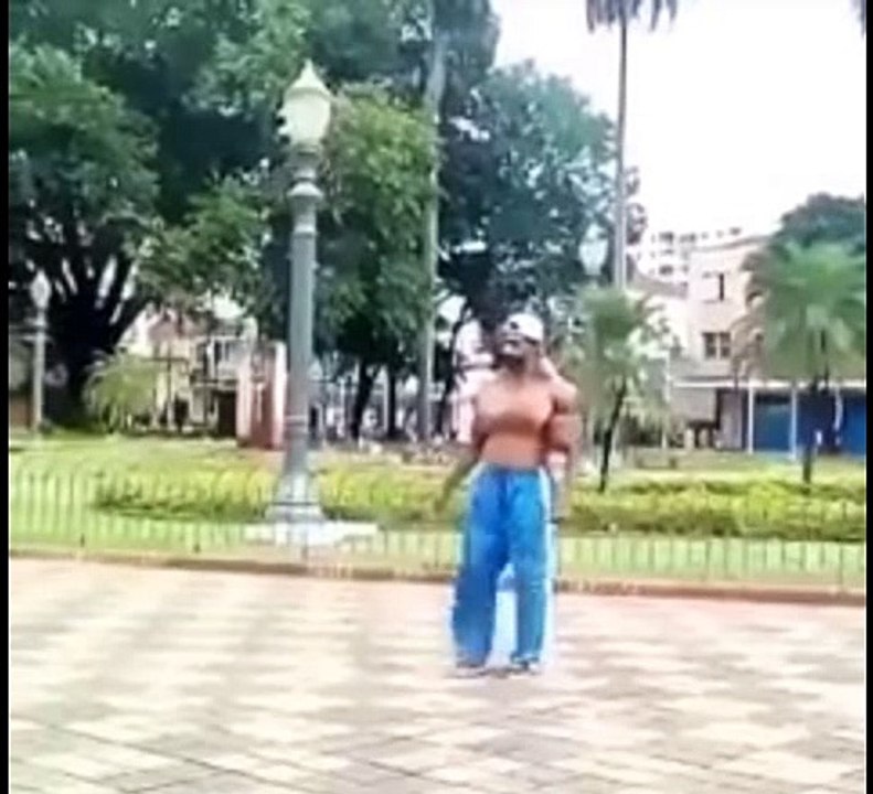 A Bodybuilder With Overgrown Muscles