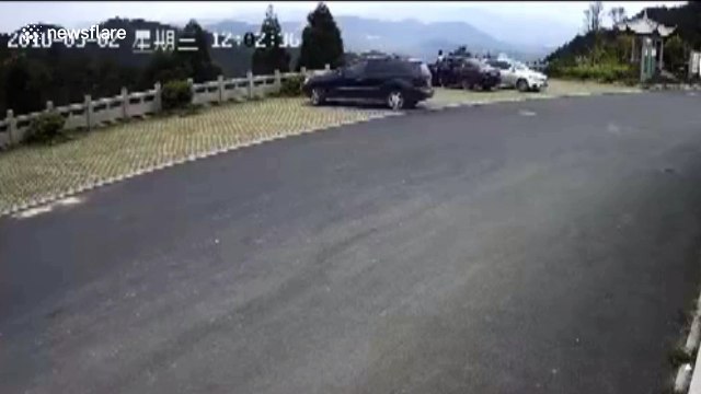 Car slides down 20m slope after driver hits accelerator by mistake