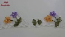 Menekşe Çiçeği Havlu kenarı Modeli (İĞNE OYASI) Anlatımlı Yapılışı
