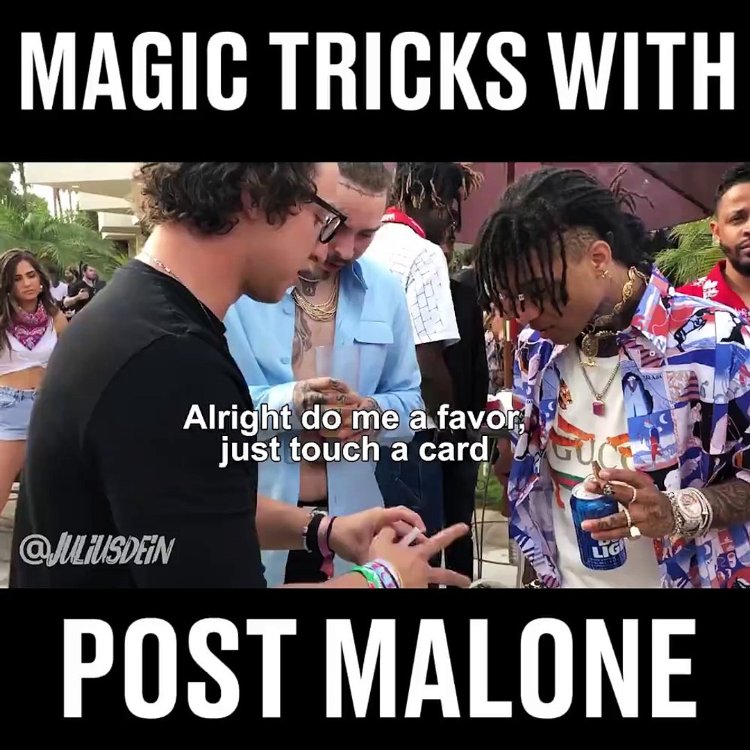 ⁣Post Malone couldn't believe some of these tricks! Julius Dein
