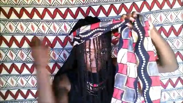 How I Style Box/twist braids with african print head scarf/wrap