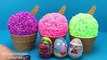 Play Foam Ice Cream Surprise Toys Iron Man Trolls Peppa Pig Disney Frozen Hello Kitty Woody Pikachu
