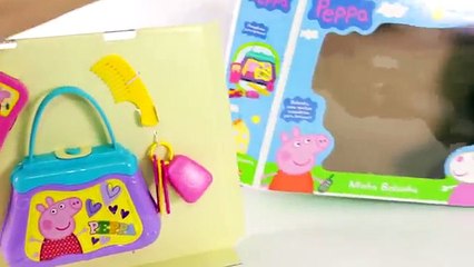 Peppa Pig e Suzy Bolsa da Peppa Igual da Mamãe Pig Toys Juguetes Brinquedos. Em Português