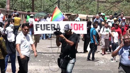 Imágenes de parte de lo ocurrió el 1° de mayo en el centro histórico de Tegucigalpa.