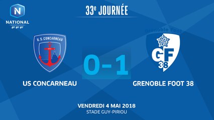 J33 : US Concarneau - Grenoble Foot 38 (0-1), le résumé