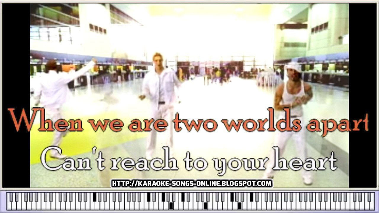 Backstreet Boys - I Want It That Way -Free Karaoke Version with lyrics on the screen and piano