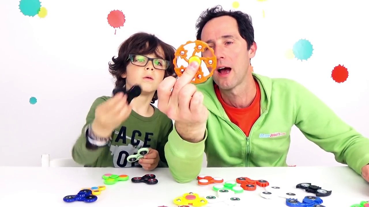 HAND SPINNER CHALLENGE Père VS Fils - 18 Hand Spinners BeGummy etonnants & Incroyables - Démo Jouets