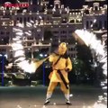 A Monkey King demonstrates his talent of playing his weapon cudgel with special effects!