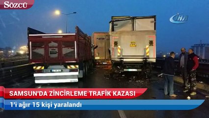 Samsun’da 12 aracın karıştığı zincirleme trafik kazasında 15 kişi yaralandı