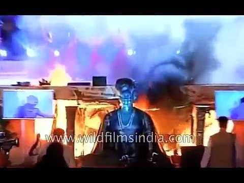 Stage goes up in flames in India, show has to end