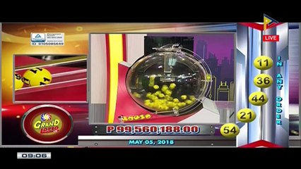 PCSO 9 PM Lotto Draw, May 5, 2018