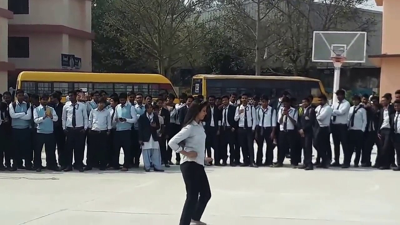 Awesome girl Performing her dance in college