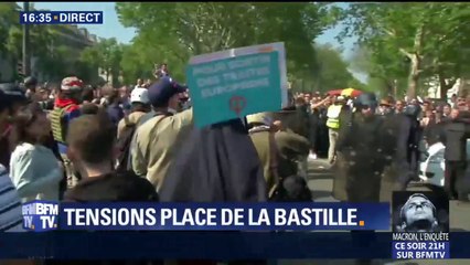 "Cassez-vous !" Un camion de télévision dégradé lors de "la fête à Macron" à Paris