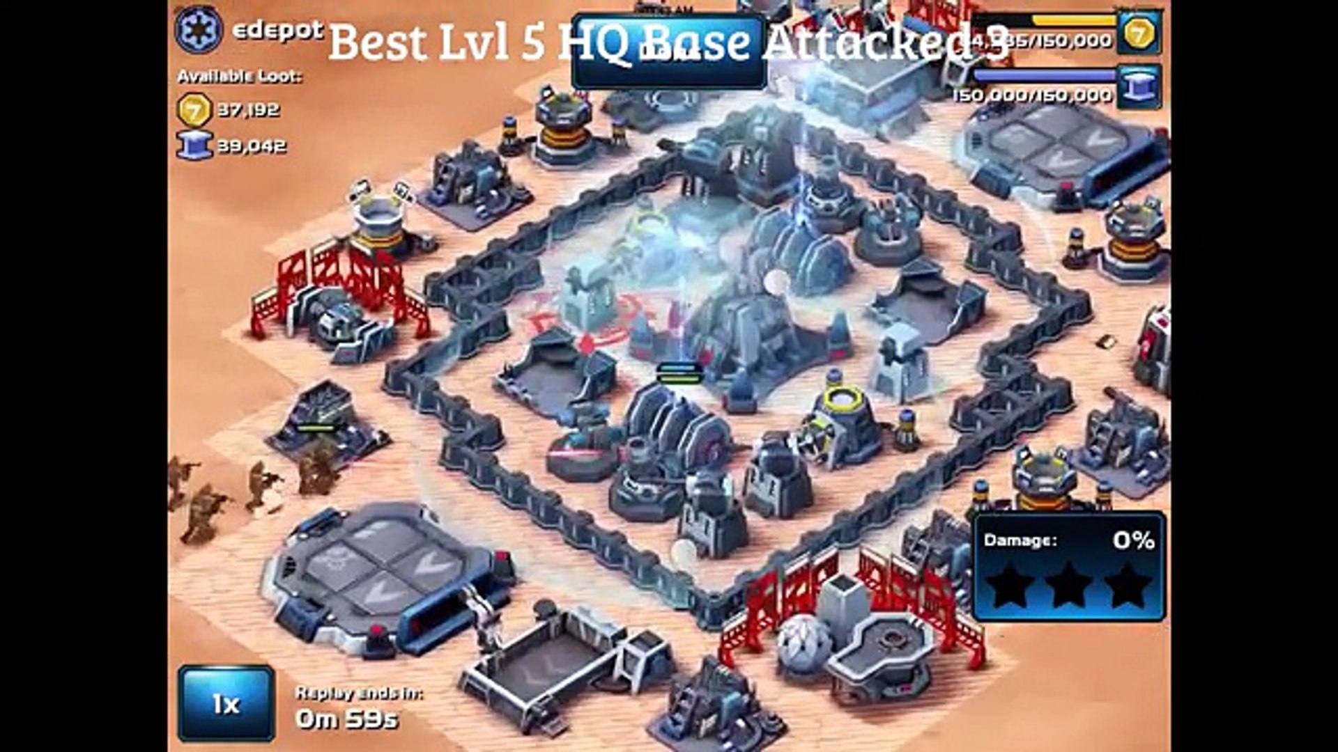 Star Wars Commander Strongest Lvl 5 Hq Base Design V1 Attacked Video Dailymotion