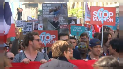 Marcha multitudinaria contra las reformas de Macron