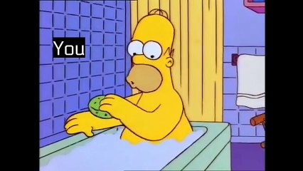 Homer gets hit by a bad meme