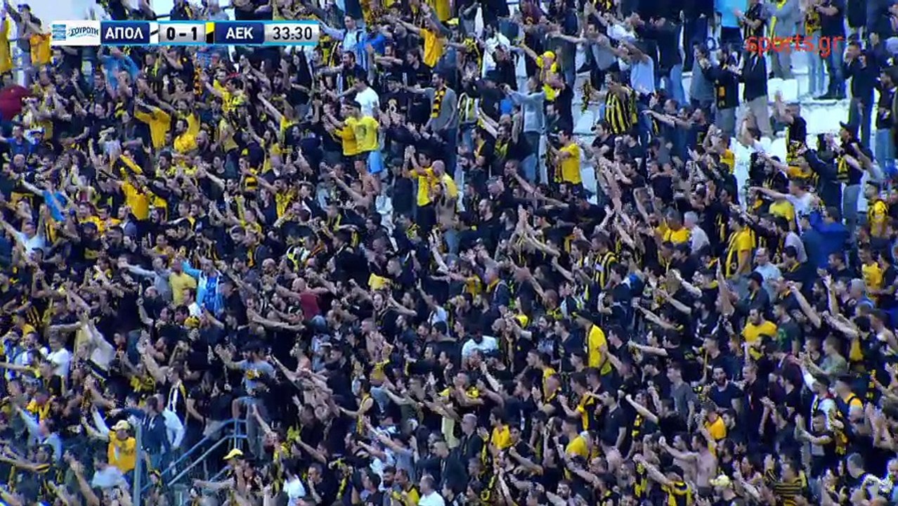 Το γκολ του Σέρχιο Αραούχο - Απόλλων Σμύρνης 0-1 AEK  - Πλήρη  Στιγμιότυπα 05.05.2018 [HD]