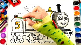 Coloring with Thomas and Fiends How to Draw James the Red Engine Learning Coloring Page