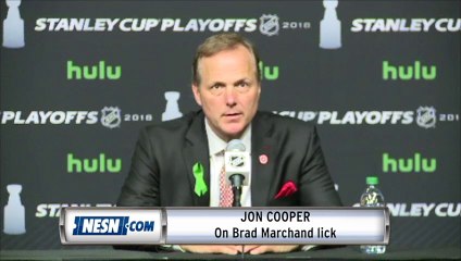 Jon Cooper gives blunt response to Brad Marchand lick incident